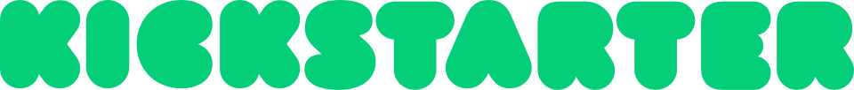 Kickstarter logo, green text in rounded bold font